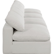 Bowery Hill Upholstered Cream Linen Textured Fabric 4-Piece Modular Sofa
