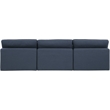 Bowery Hill Upholstered Navy Linen Textured Fabric 3-Piece Modular Sofa
