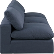 Bowery Hill Upholstered Navy Linen Textured Fabric 3-Piece Modular Sofa