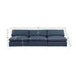 Bowery Hill Upholstered Navy Linen Textured Fabric 3-Piece Modular Sofa