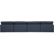 Bowery Hill Upholstered Navy Linen Textured Fabric 4-Piece Modular Sofa