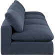 Bowery Hill Upholstered Navy Linen Textured Fabric 4-Piece Modular Sofa