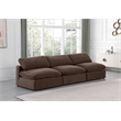 Bowery Hill Contemporary Soft Brown Velvet 3-Piece Modular Sofa