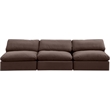 Bowery Hill Contemporary Soft Brown Velvet 3-Piece Modular Sofa