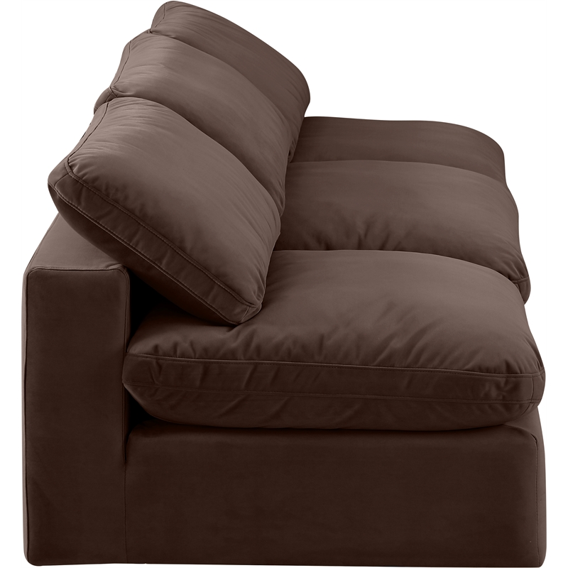 Bowery Hill Contemporary Soft Brown Velvet 3-Piece Modular Sofa