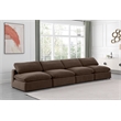 Bowery Hill Contemporary Soft Brown Velvet 4-Piece Modular Sofa