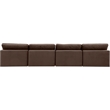 Bowery Hill Contemporary Soft Brown Velvet 4-Piece Modular Sofa