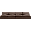 Bowery Hill Contemporary Soft Brown Velvet 4-Piece Modular Sofa