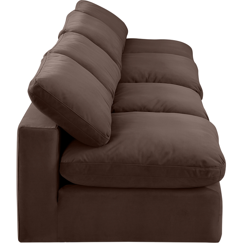 Bowery Hill Contemporary Soft Brown Velvet 4-Piece Modular Sofa