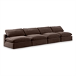 Bowery Hill Contemporary Soft Brown Velvet 4-Piece Modular Sofa