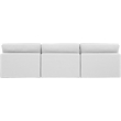 Bowery Hill Upholstered White Linen Textured Fabric 3-Piece Modular Sofa