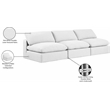 Bowery Hill Upholstered White Linen Textured Fabric 3-Piece Modular Sofa