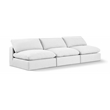 Bowery Hill Upholstered White Linen Textured Fabric 3-Piece Modular Sofa