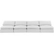 Bowery Hill Upholstered White Linen Textured Fabric 4-Piece Modular Sofa