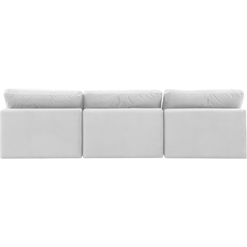Bowery Hill Contemporary Soft Cream Velvet 3-Piece Modular Sofa