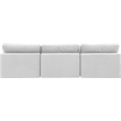 Bowery Hill Contemporary Soft Cream Velvet 3-Piece Modular Sofa