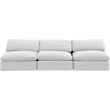 Bowery Hill Contemporary Soft Cream Velvet 3-Piece Modular Sofa