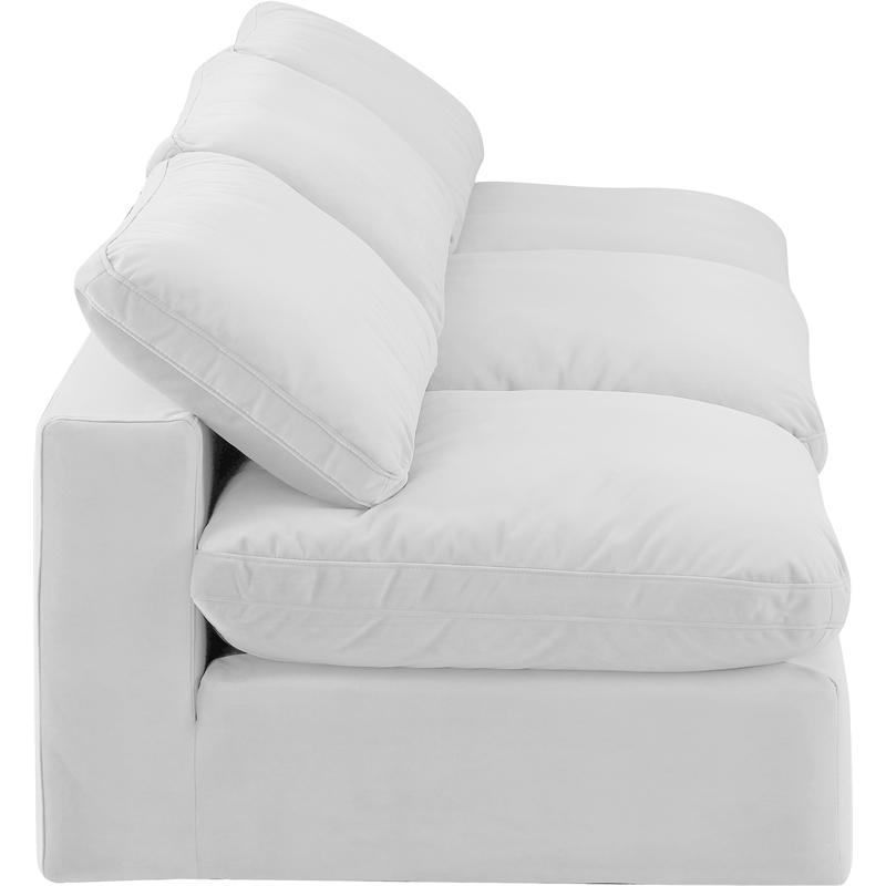 Bowery Hill Contemporary Soft Cream Velvet 3-Piece Modular Sofa