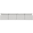 Bowery Hill Contemporary Soft Cream Velvet 4-Piece Modular Sofa