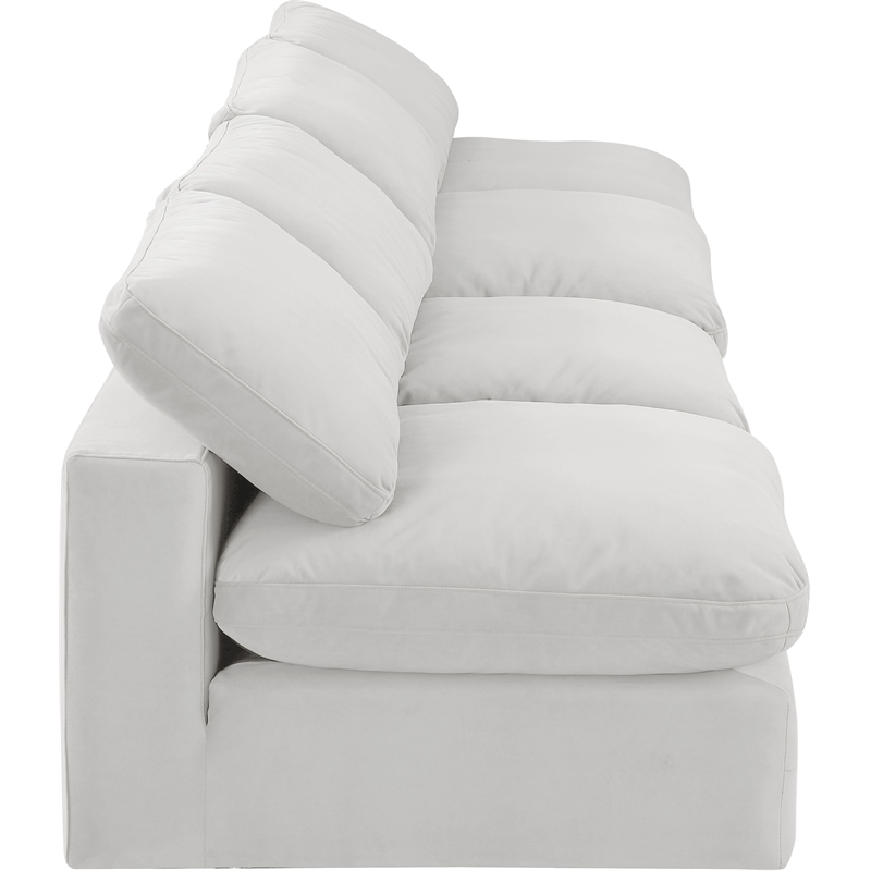 Bowery Hill Contemporary Soft Cream Velvet 4-Piece Modular Sofa