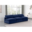 Bowery Hill Contemporary Soft Navy Velvet 3-Piece Modular Sofa