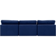 Bowery Hill Contemporary Soft Navy Velvet 3-Piece Modular Sofa
