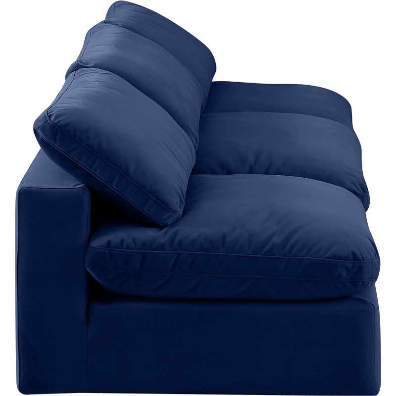 Bowery Hill Contemporary Soft Navy Velvet 3-Piece Modular Sofa