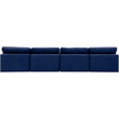 Bowery Hill Contemporary Soft Navy Velvet 4-Piece Modular Sofa