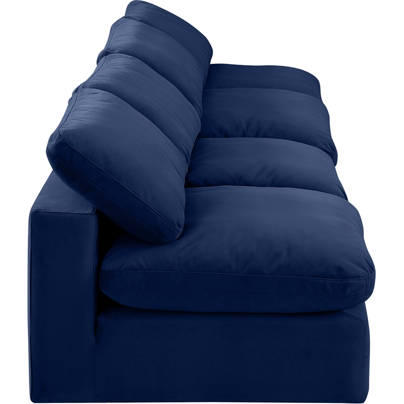 Bowery Hill Contemporary Soft Navy Velvet 4-Piece Modular Sofa