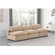 Bowery Hill Contemporary Soft Beige Velvet 3-Piece Modular Sofa