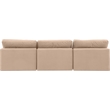 Bowery Hill Contemporary Soft Beige Velvet 3-Piece Modular Sofa