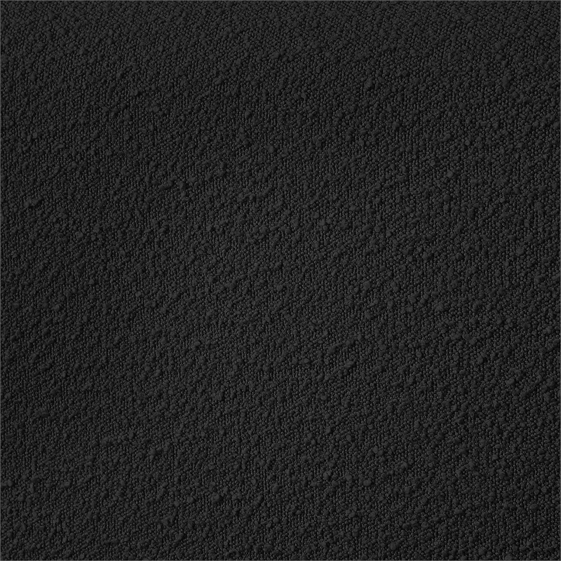Bowery Hill Contemporary Deep Channel Tufted Rich Black Boucle Fabric King Bed