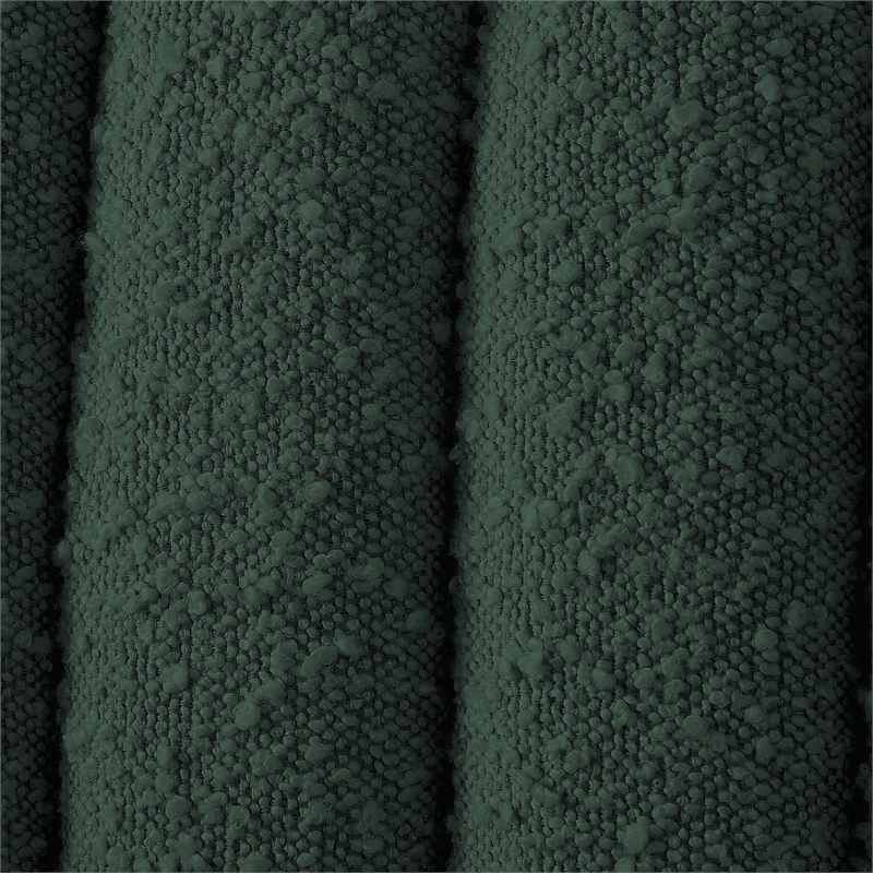 Bowery Hill Contemporary Deep Channel Tufted Rich Green Boucle Fabric Full Bed