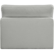 Bowery Hill Contemporary Upholstered Grey Linen Textured Fabric Armless Chair