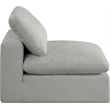 Bowery Hill Contemporary Upholstered Grey Linen Textured Fabric Armless Chair