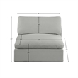 Bowery Hill Contemporary Upholstered Grey Linen Textured Fabric Armless Chair