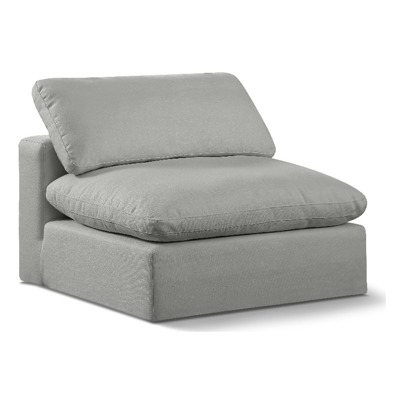 Bowery Hill Contemporary Upholstered Grey Linen Textured Fabric Armless Chair