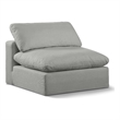 Bowery Hill Contemporary Upholstered Grey Linen Textured Fabric Armless Chair