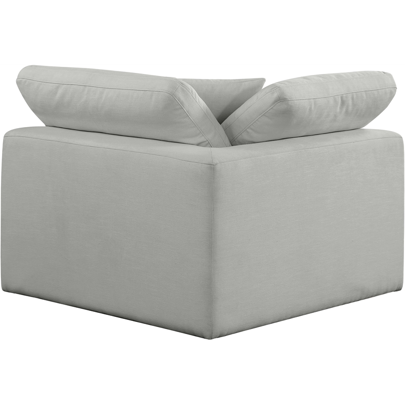 Bowery Hill Contemporary Upholstered Grey Linen Textured Fabric Corner Chair
