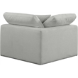 Bowery Hill Contemporary Upholstered Grey Linen Textured Fabric Corner Chair