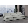 Bowery Hill Upholstered Grey Linen Textured Fabric 3-Piece Modular Sofa