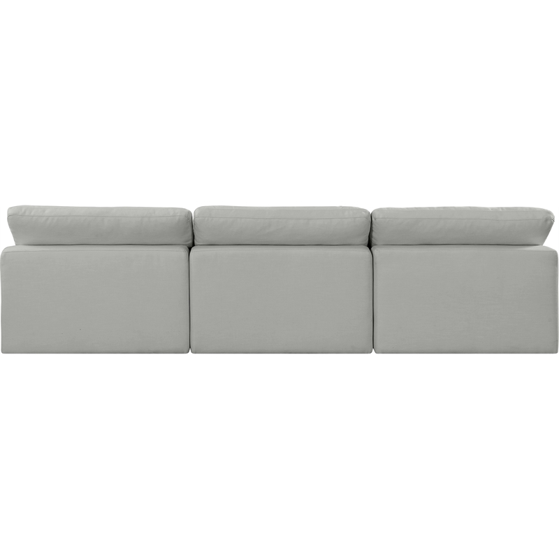Bowery Hill Upholstered Grey Linen Textured Fabric 3-Piece Modular Sofa