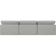 Bowery Hill Upholstered Grey Linen Textured Fabric 3-Piece Modular Sofa