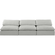 Bowery Hill Upholstered Grey Linen Textured Fabric 3-Piece Modular Sofa