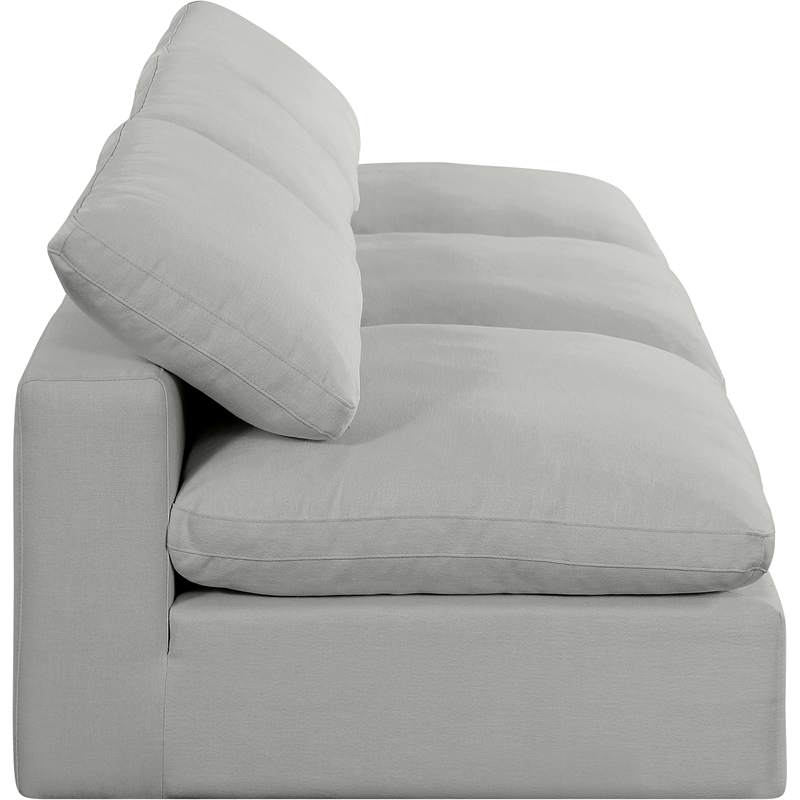 Bowery Hill Upholstered Grey Linen Textured Fabric 3-Piece Modular Sofa