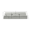 Bowery Hill Upholstered Grey Linen Textured Fabric 3-Piece Modular Sofa
