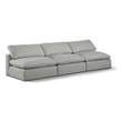 Bowery Hill Upholstered Grey Linen Textured Fabric 3-Piece Modular Sofa