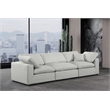 Bowery Hill Upholstered Grey Linen Textured Fabric 3-Piece Modular Sofa