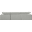 Bowery Hill Upholstered Grey Linen Textured Fabric 3-Piece Modular Sofa
