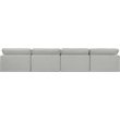 Bowery Hill Upholstered Grey Linen Textured Fabric 4-Piece Modular Sofa